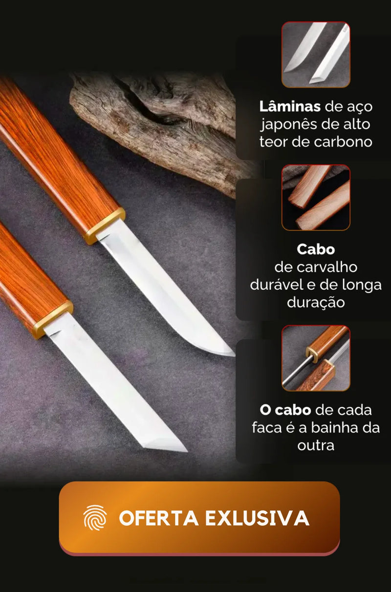 Facas Japonesas Dragão e Tigre - 100% Forjadas à Mão